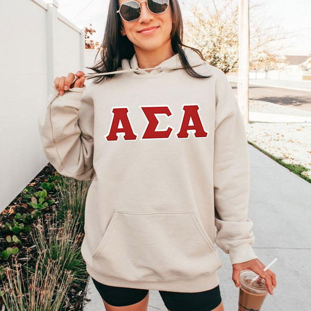 Super Heavyweight "The Heavy" Alpha Sigma Alpha Lettered Greek Hoodie