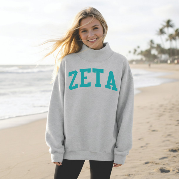 Zeta Tau Alpha Varsity Lightweight Mockneck Sweatshirt