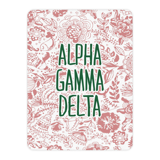Alpha Gamma Delta Floral Sherpa Blanket - Giant Size!