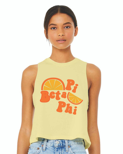Sorority Citrus Racerback Crop Tank
