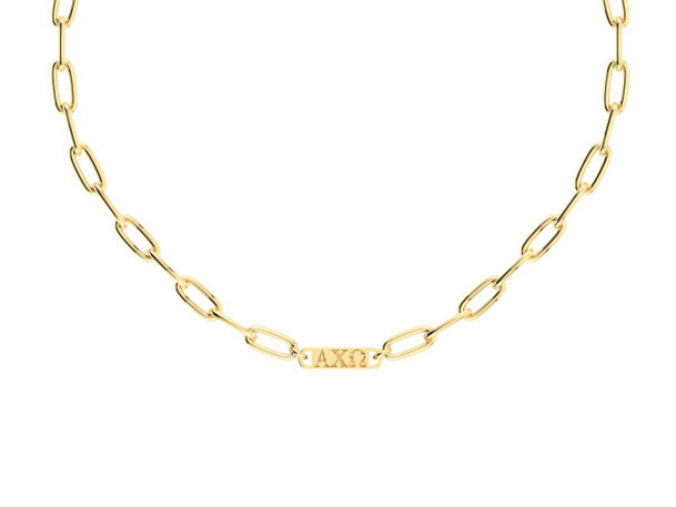 Alpha Chi Omega Bar Paperclip Necklace