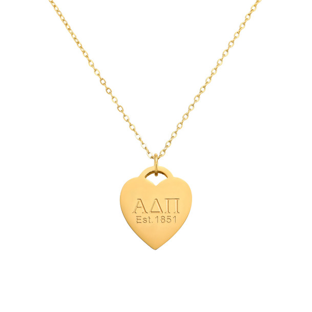 Alpha Delta Pi Heart Tag Necklace