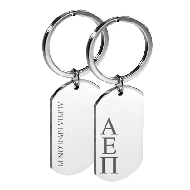 Alpha Epsilon Pi Engraved Dog Tag Keychain
