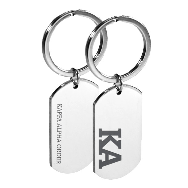 Kappa Alpha Engraved Dog Tag Keychain