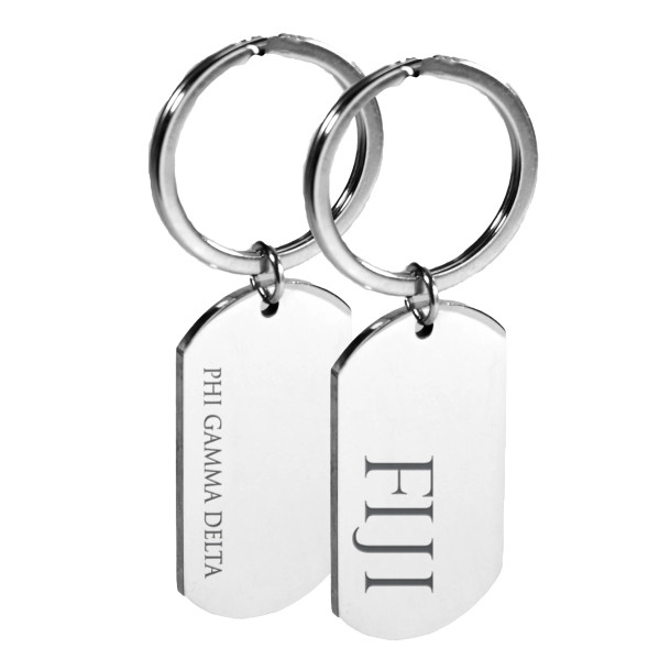 FIJI Engraved Dog Tag Keychain