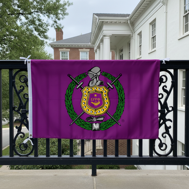 Omega Psi Phi Huge Crest Flag (3' x 5')