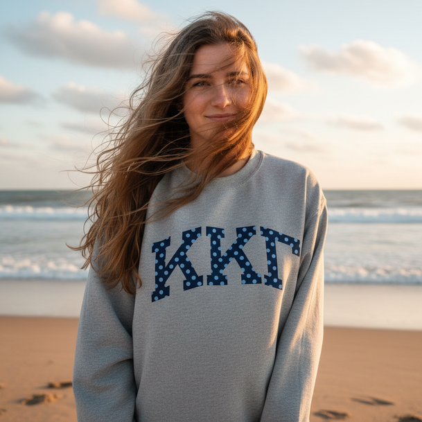 Kappa Kappa Gamma Greek Polka Dots Crewneck Sweatshirt