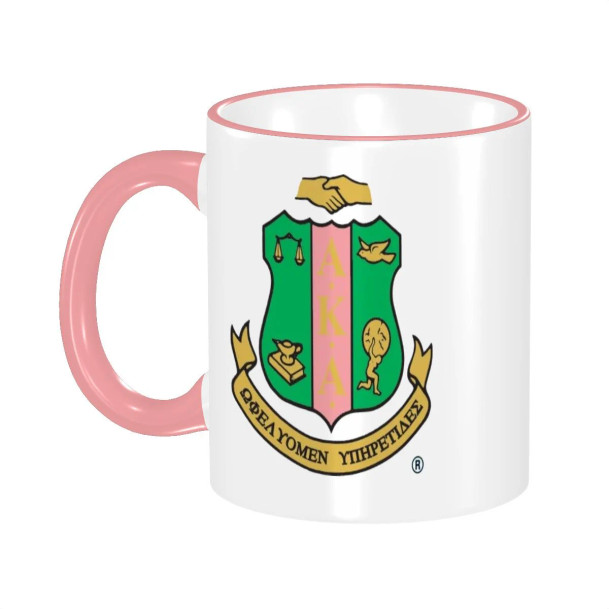 Alpha Kappa Alpha Pink Handled Mug