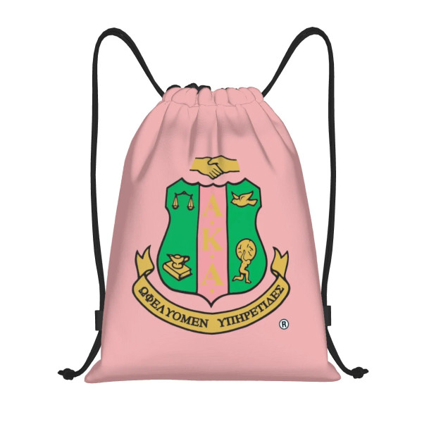 Alpha Kappa Alpha Gold Drawstring Bag