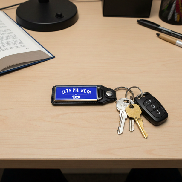 Zeta Phi Beta Rectangle Key Chain