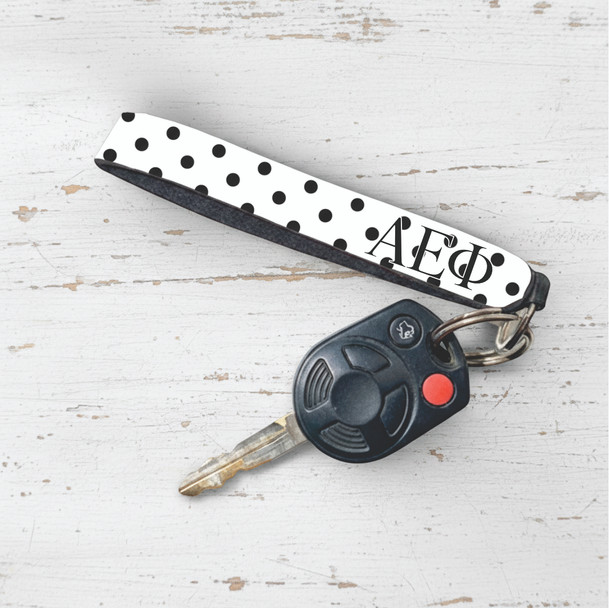 Alpha Epsilon Phi Polka Dot Strap Keychain