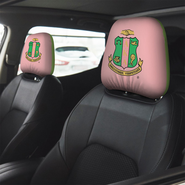 Alpha Kappa Alpha Car Headrest Cover - 2 Pieces