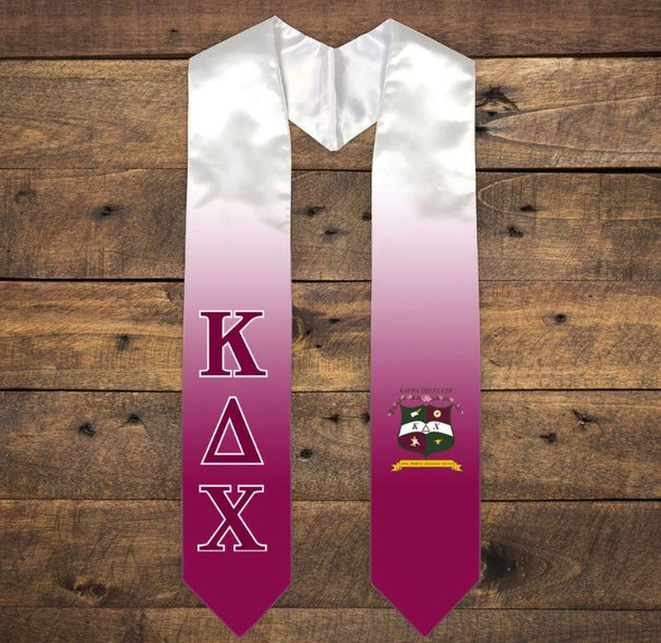 Kappa Delta Chi Extra Fancy Simple Greek Graduation Stole W Crest