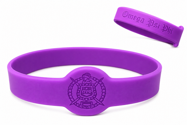 Omega Psi Phi Debossed Silicone Bracelet