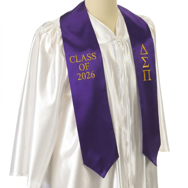 Delta Sigma Pi Embroidered Graduation Sash Stole