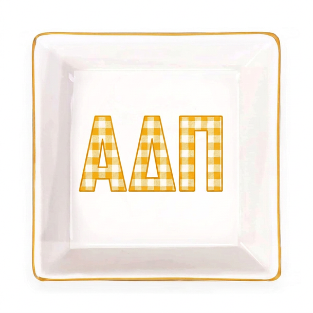 Alpha Delta Pi Gold Trim Jewelry Dish
