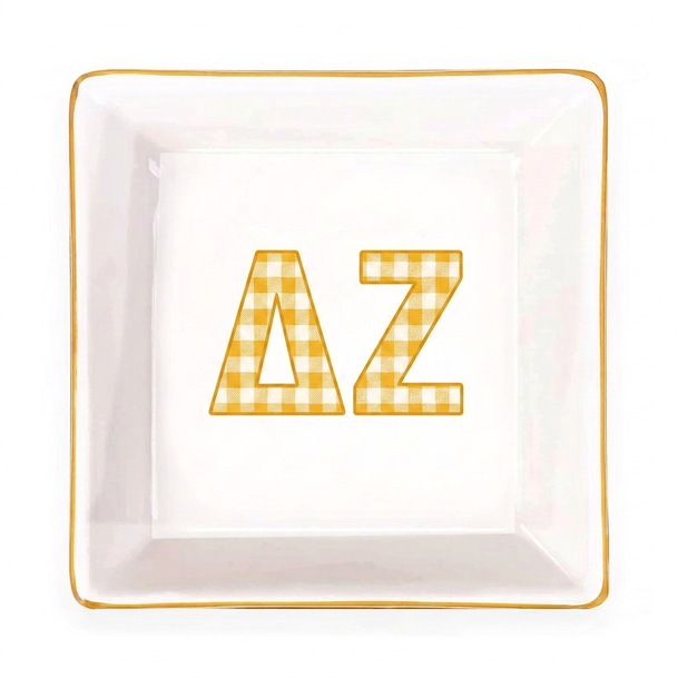 Delta Zeta Gold Trim Jewelry Dish