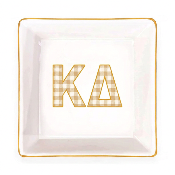 Kappa Delta Gold Trim Jewelry Dish