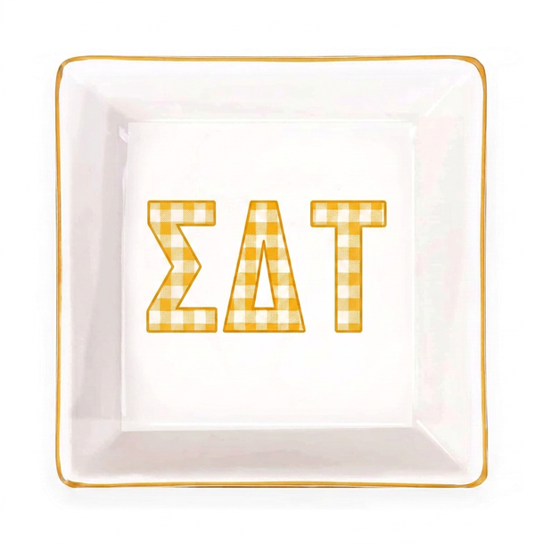 Sigma Delta Tau Gold Trim Jewelry Dish