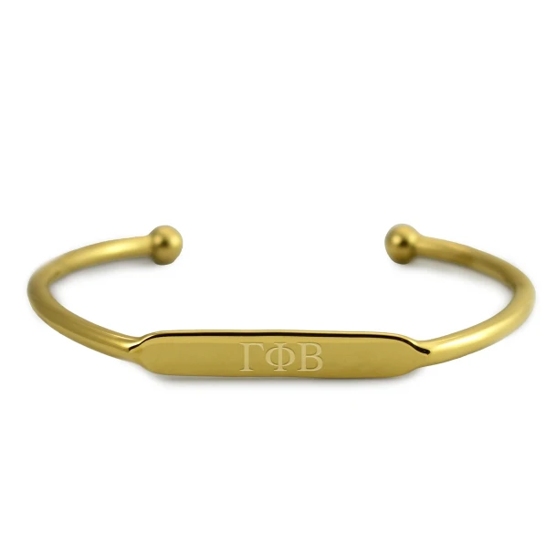 Gamma Phi Beta Bracelet-Gold-Plated Bangle with Greek Letters