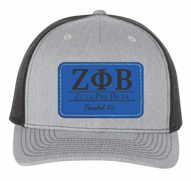 Zeta Phi Beta Leather Patch Trucker Hats