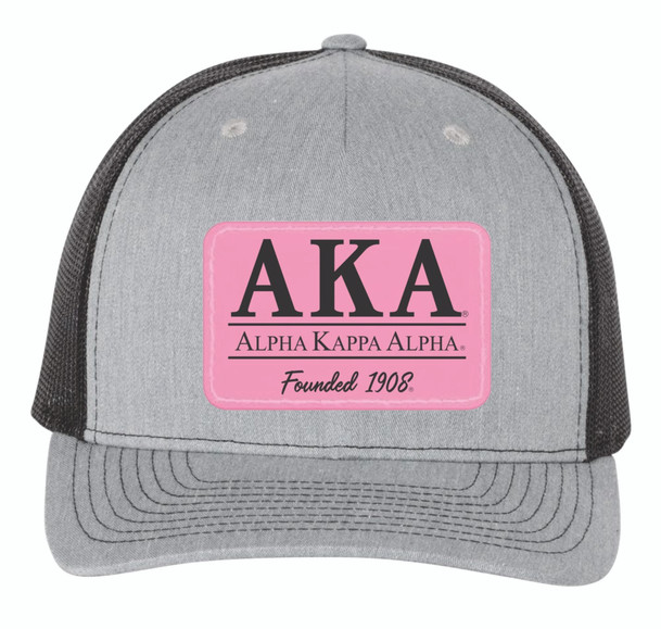 Alpha Kappa Alpha Leather Patch Trucker Hats