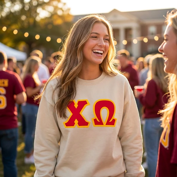 Fraternity & Sorority Giant 6.5" Tall Block Greek Letter Crewneck