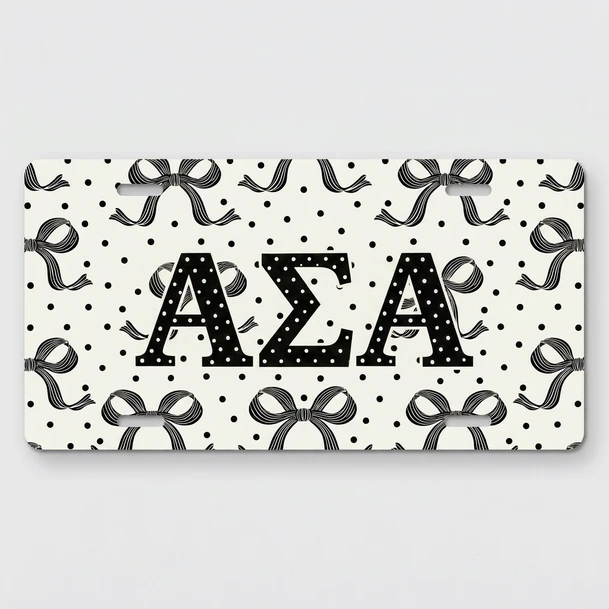 Alpha Sigma Alpha Ribons License Plate