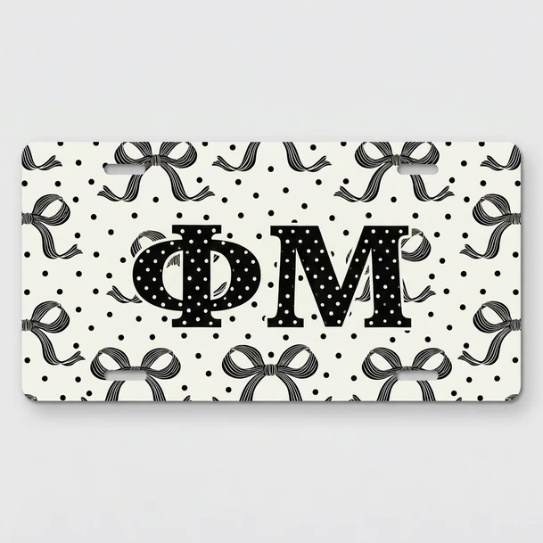 Phi Mu Ribons License Plate