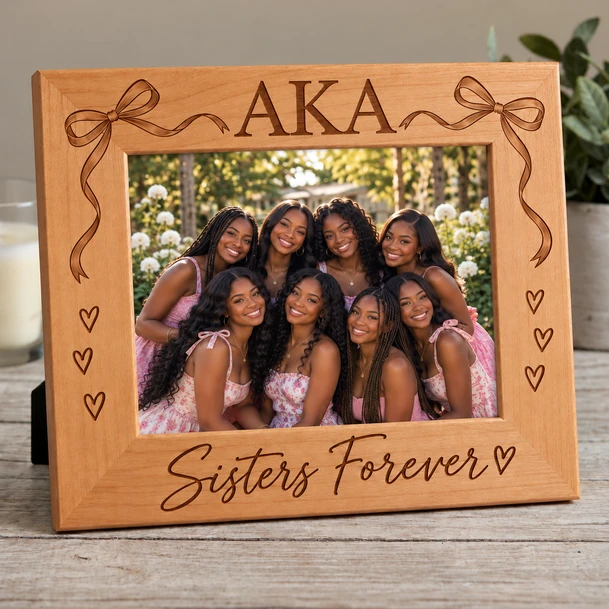 Alpha Kappa Alpha Bows Wooden Picture Frame