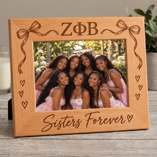 Zeta Phi Beta Bows Wooden Picture Frame