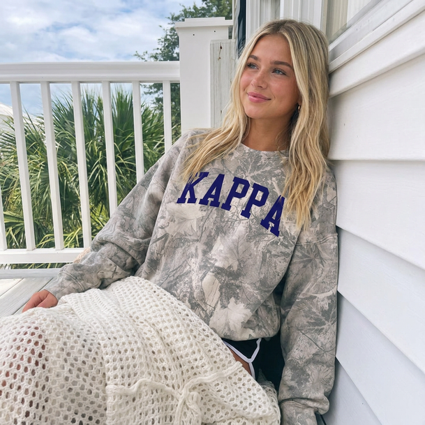 Kappa Kappa Gamma Nickname Camo Oversized Crewneck