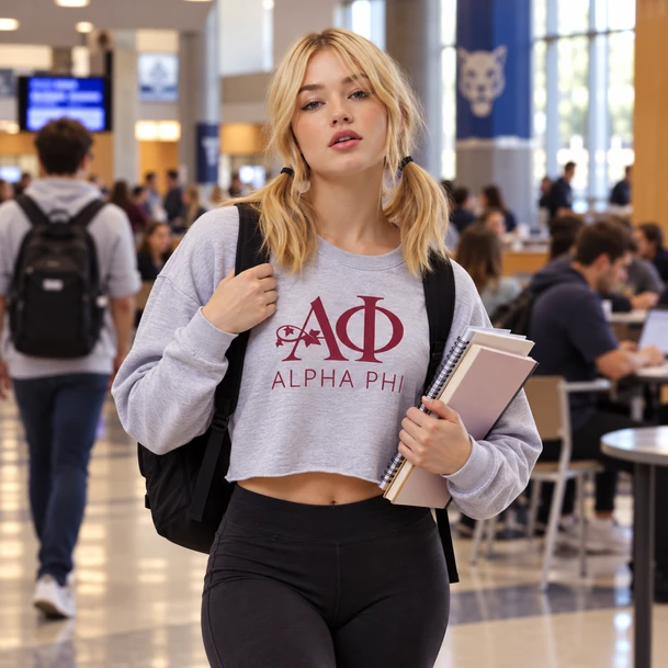 Alpha Phi Lightweight Cropped Sweatshirt