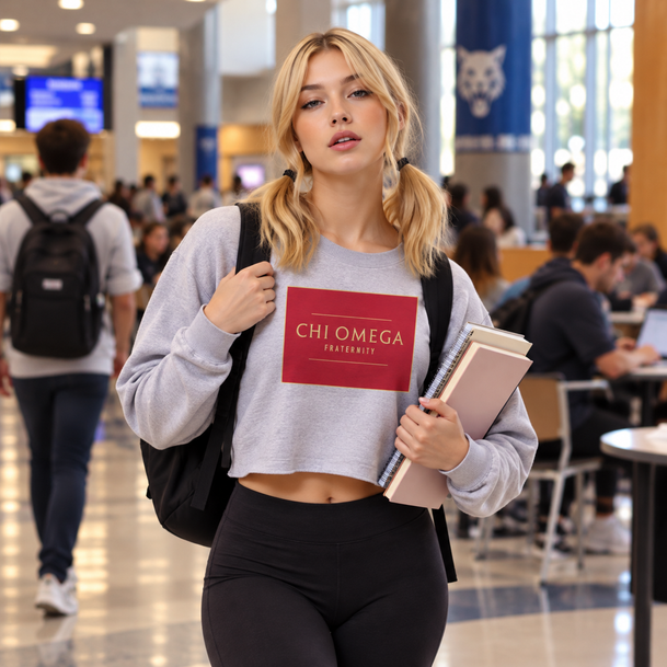 Chi Omega Lightweight Cropped Sweatshirt
