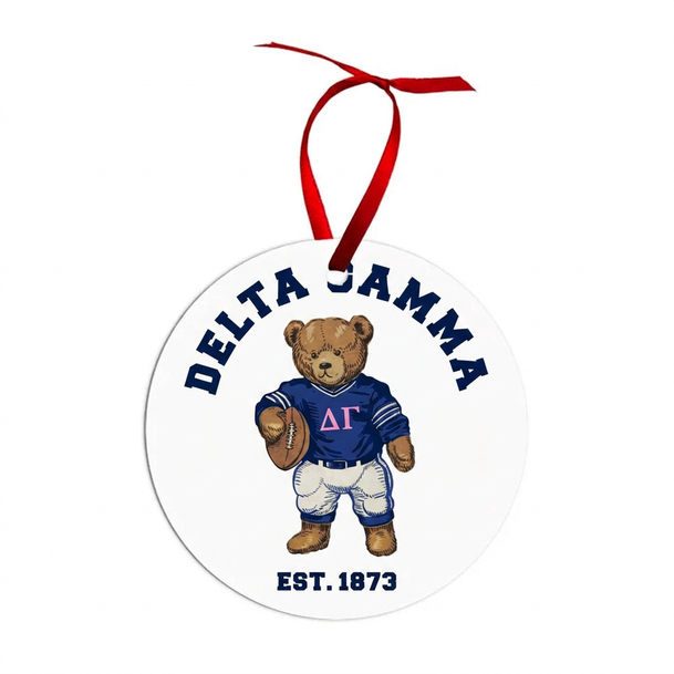 Delta Gamma Teddy Bear Christmas Ornaments