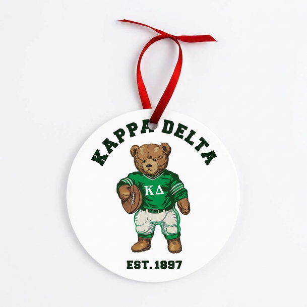 Kappa Delta Teddy Bear Christmas Ornaments