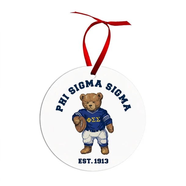 Phi Sigma Sigma Teddy Bear Christmas Ornaments