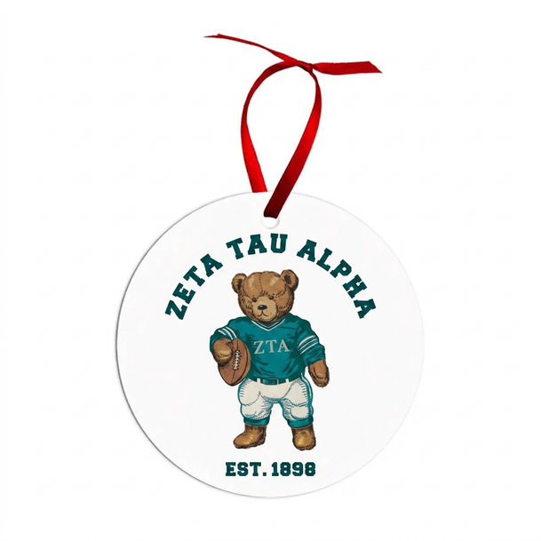 Zeta Tau Alpha Teddy Bear Christmas Ornaments