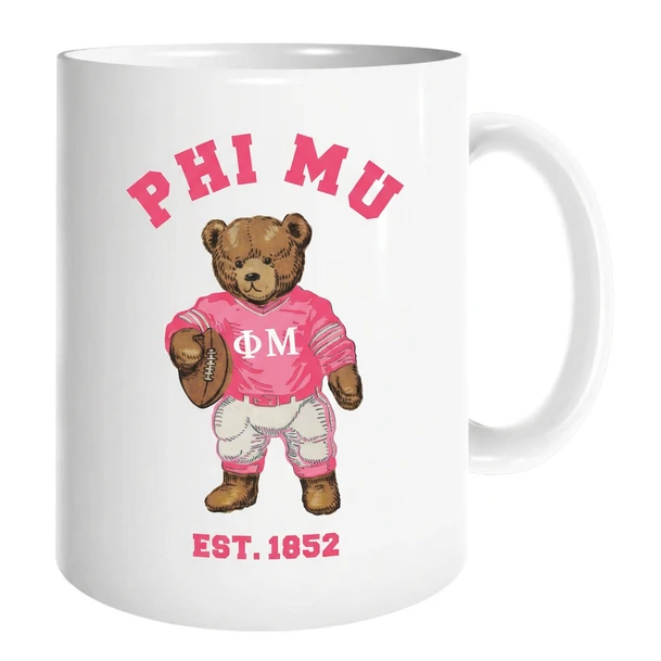 Phi Mu Teddy Bear Coffee Mug