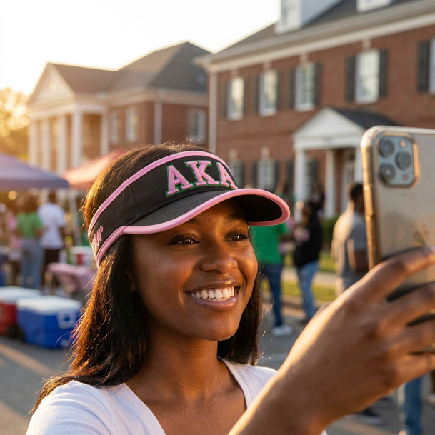 Alpha Kappa Alpha Feather Light Black Visor