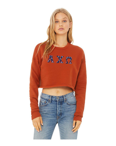 Alpha Chi Omega Bella + Canvas - Women's Cropped Crew Fleece