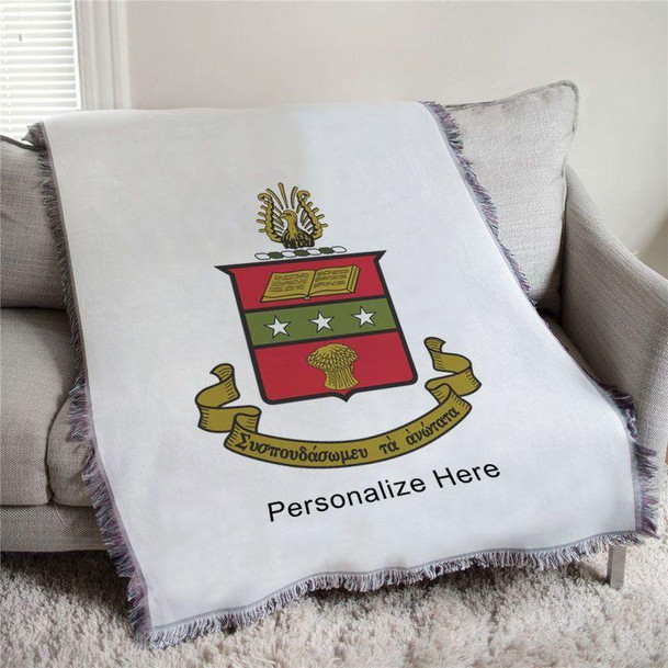  Alpha Chi Omega Full Color Crest Afghan Blanket Throw 