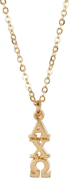 Alpha Chi Omega 22 k Yellow Gold Plated Lavaliere Necklace - ON SALE!