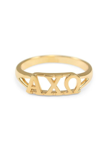 TCS Alpha Chi Omega Gold Plated Letter Ring 