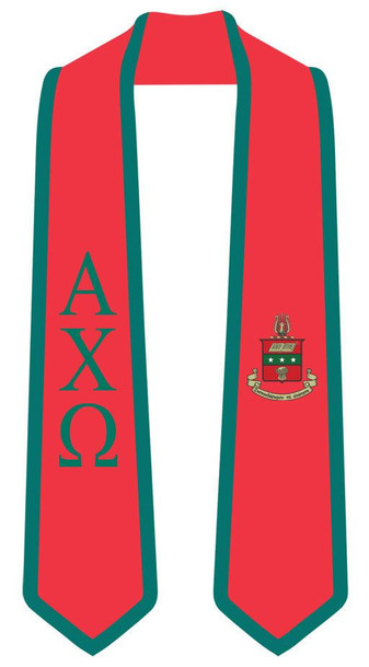 DISCOUNT-Alpha Chi Omega Greek 2 Tone Lettered Graduation Sash Stole