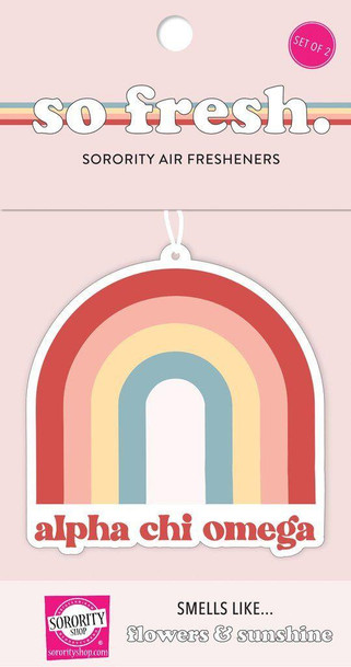 Sorority Shop Alpha Chi Omega Rainbow Retro Air Freshener - Flowers & Sunshine Scent 
