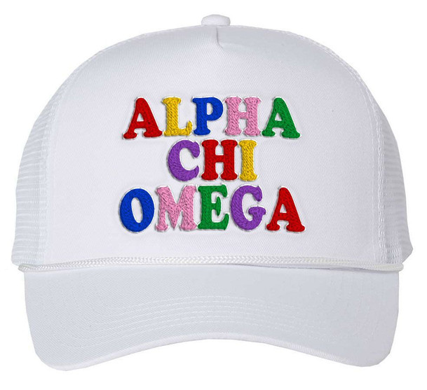 Alpha Chi Omega Rainbow Trucker Hat