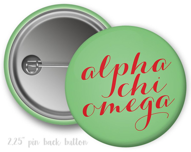 Alpha Chi Omega Script Button