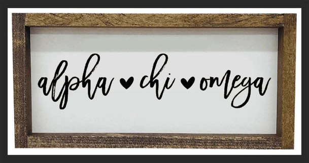 Sorority Shop Alpha Chi Omega Script Wooden Signs 