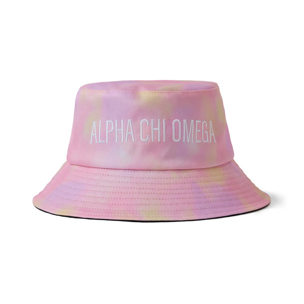 Alpha Chi Omega Tie Dye Pastel Bucket Hat